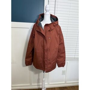 Columbia Rust Hooded Parka Jacket Lined Mid-Length Outdoor Womens  Size L